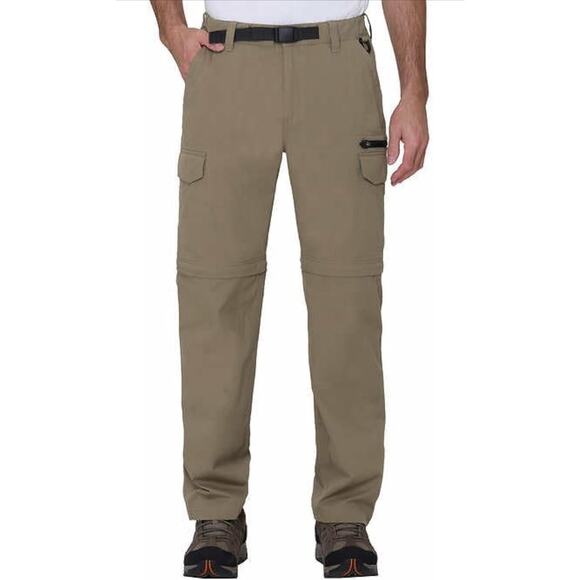 B.C. Clothing Co. Men's Convertible Stretch Cargo Pants & Shorts Tan Size S x 32 - Picture 1 of 16